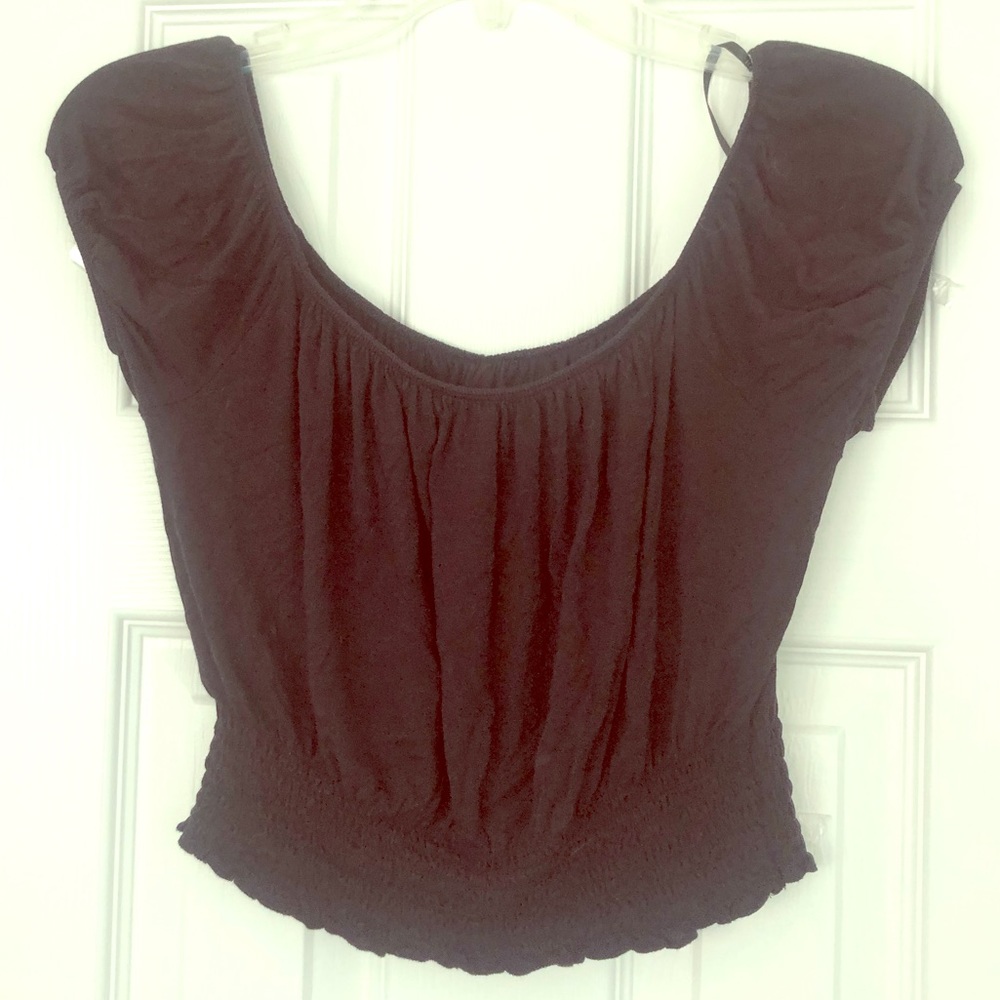Black Off The Shoulder Crop Top